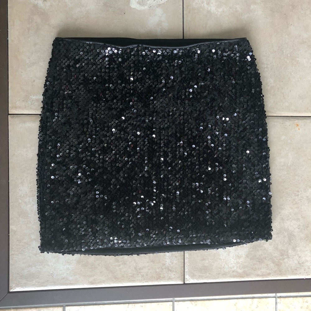 Forever 21 Black Sequence Mini Skirt